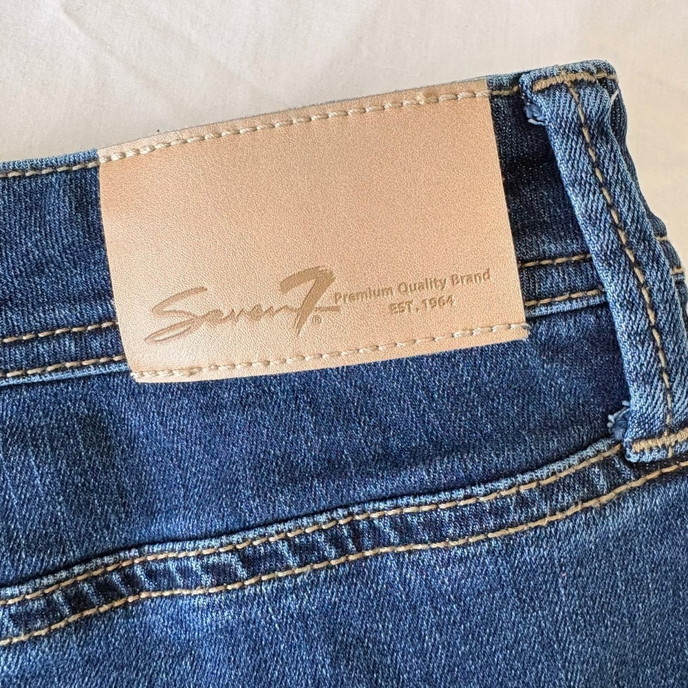 Seven7 Bermuda Denim Shorts Dark Wash Raw Hem Plus Size 22 1141319 - Picture 8 of 13